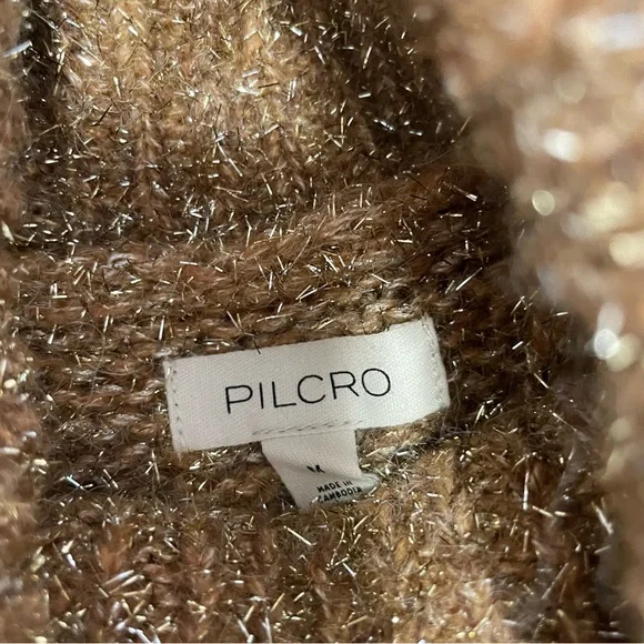 PILCRO | Cableknit Shine Wool Blend Turtleneck Sweater - Picture 7 of 15